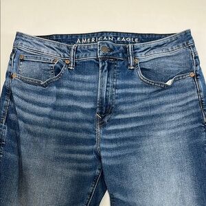 American Eagle Outfitters Blue Relaxed Jeans with Faded Wash